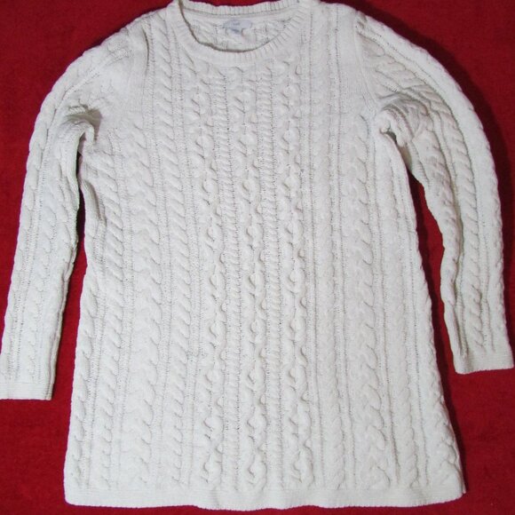 J. Jill Cable Knit Plush Sweater Cream - Picture 1 of 8